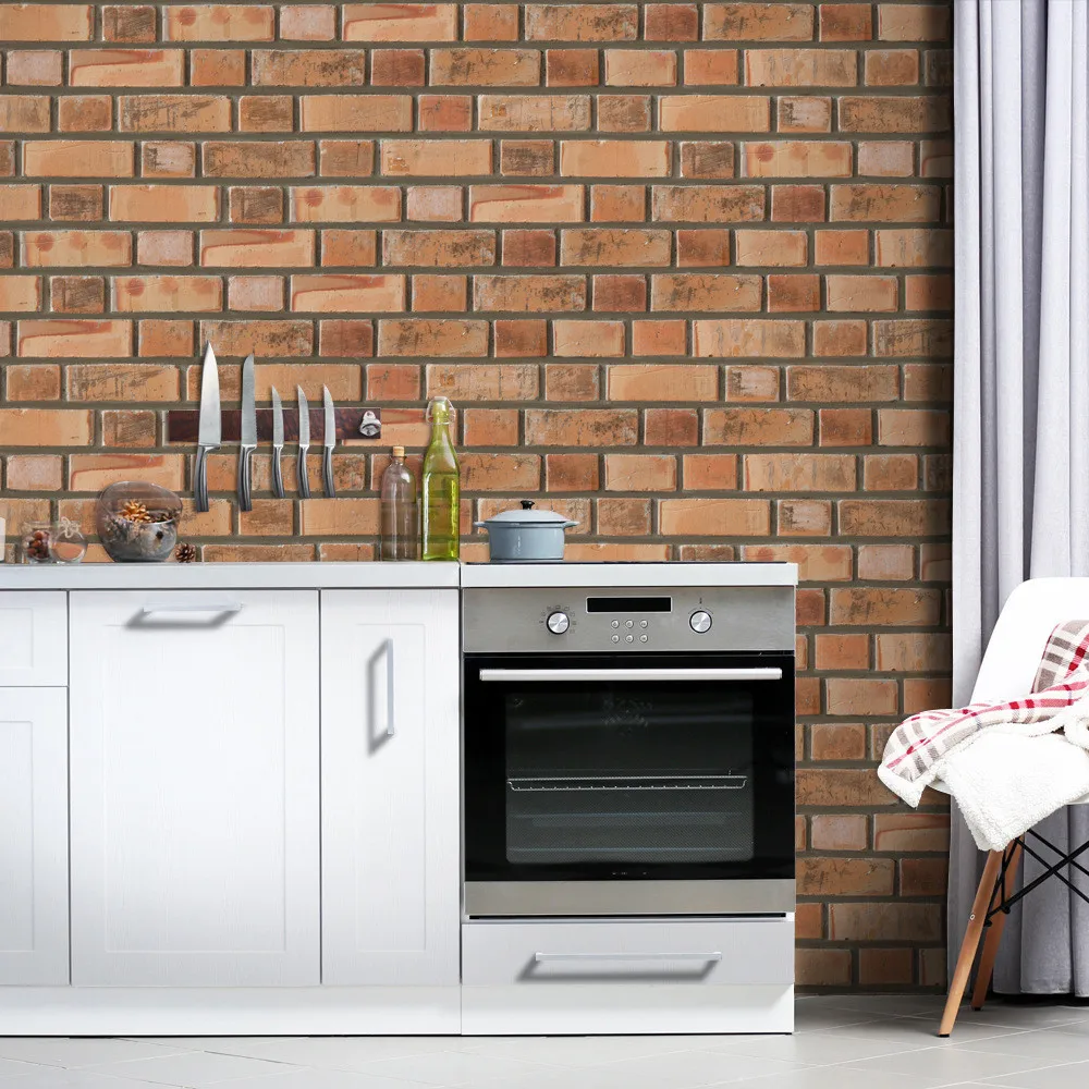 20*200cm Paste Tile Art Wall Sticker Simulation 3D Brick Style Home Living Room Kitchen Bedroom Decoration Wall Sticker