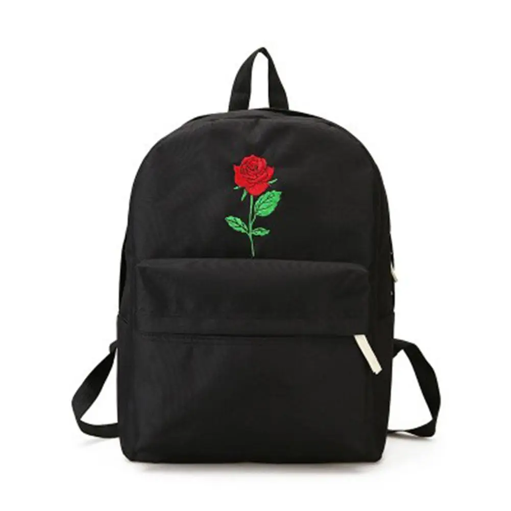 

HobbyLane Outdoor Hiking Special Rose Embroidery Student Girl Oxford Large Capacity Shoulder Travel Bag Fashion Style Bag