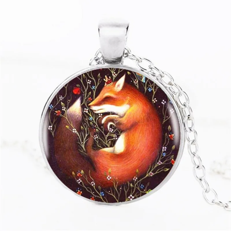 

VERDVE2018 New Crystal Glass Pendant Beautiful Fox Fashion Sweater Chain Necklace Jewelry Gift