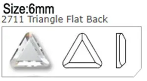 Хрустальный замок горячей фиксации Кристалл 5A лучшие белые AB стеклянные стразы горячей фиксации бусины из драгоценного камня Клей Стекло Flatback Стразы для рукоделия - Цвет: 2711 Triangle 6mm