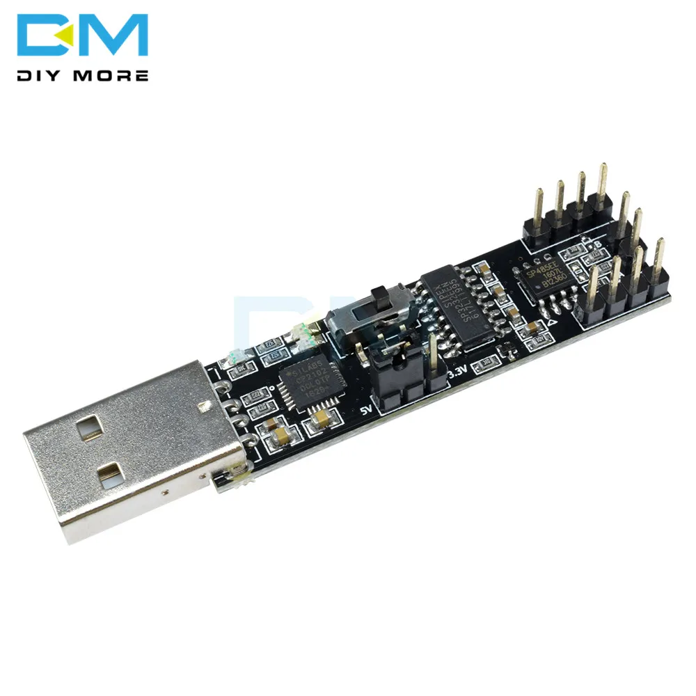 

3 in 1 USB to RS232 RS485 TTL Converter Adapter Module 5V 500mA USB TLL Serial Port Module CP2102 2Mbps Chip Connector for Win7