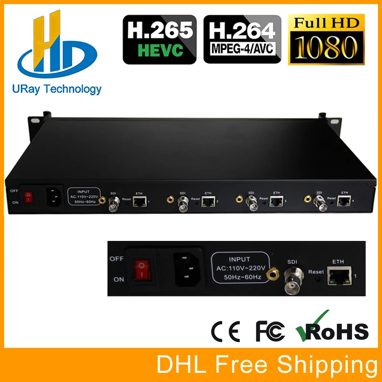 DHL Free Shipping 4 Channels HD /3G SDI Encoder H.265 /H.264 SDI Streaming Encoder IPTV HD-SDI IP Audio Video Encoder H265 /H264 DHL Free Shipping 4 Channels HD /3G SDI Encoder H.265 /H.264 SDI Streaming Encoder IPTV HD-SDI IP Audio Video Encoder H265 /H264