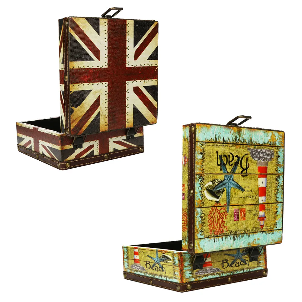 16 16 8cm Large Wooden Jewelry Lock Box Wood Decorative Retro Lock