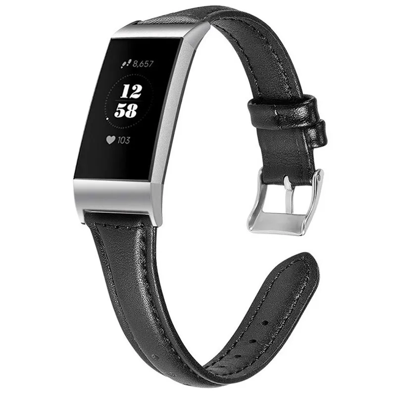 Retro Genuine Leather for Fitbit Charge 3 & Charge 3 SE Bands Replacement Strap Sport Wristband Women Men Small Large 10.17 (5)