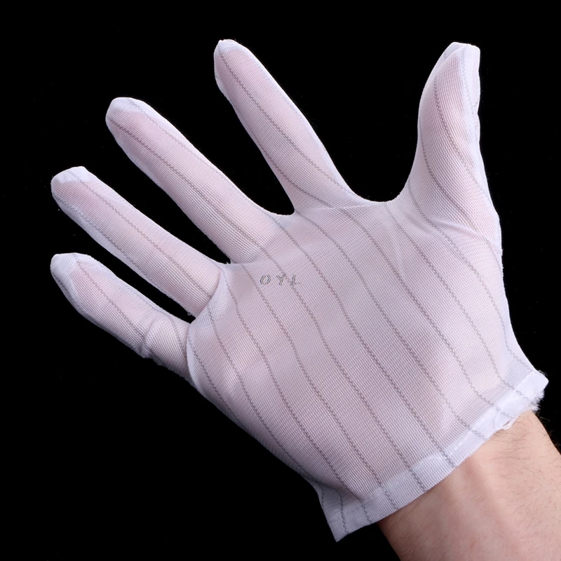 1 пара анти-статические противоскользящие перчатки полосатые ПК Компьютер Рабочий ремонт безопасные перчатки