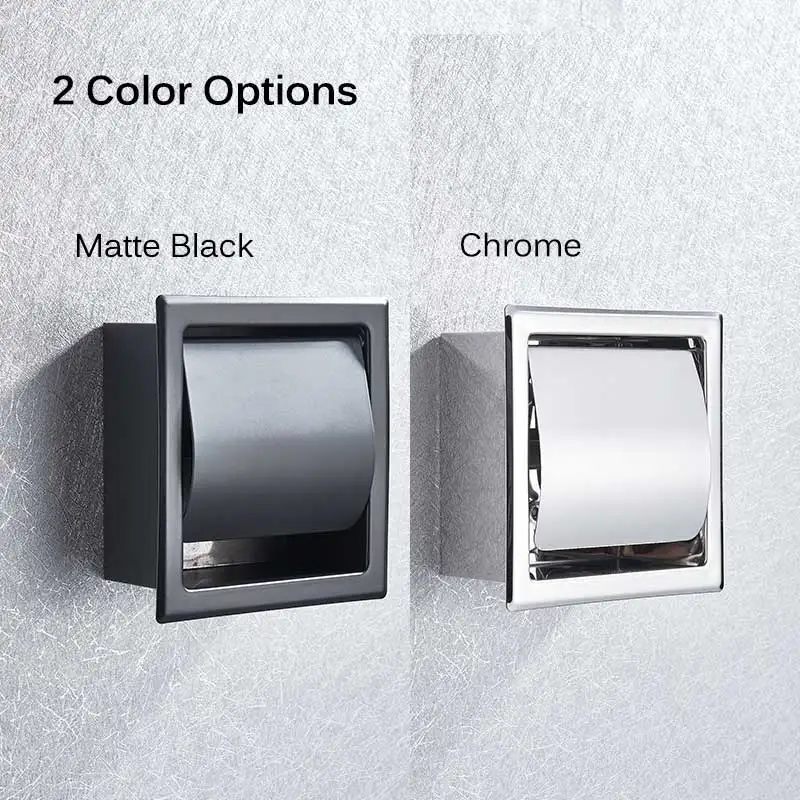 Chrome Paper Holder Chrome Toilet Wall Mount Paper Holder Stainless  Concealed Bathroom Roll Paper Box Porta