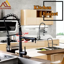 Kitchen Spring Faucet 360 Swivel Rotation Dual Spouts Kitchen Faucet Single Lever Deck Mounted Mixer Taps Deck Mounted Tap