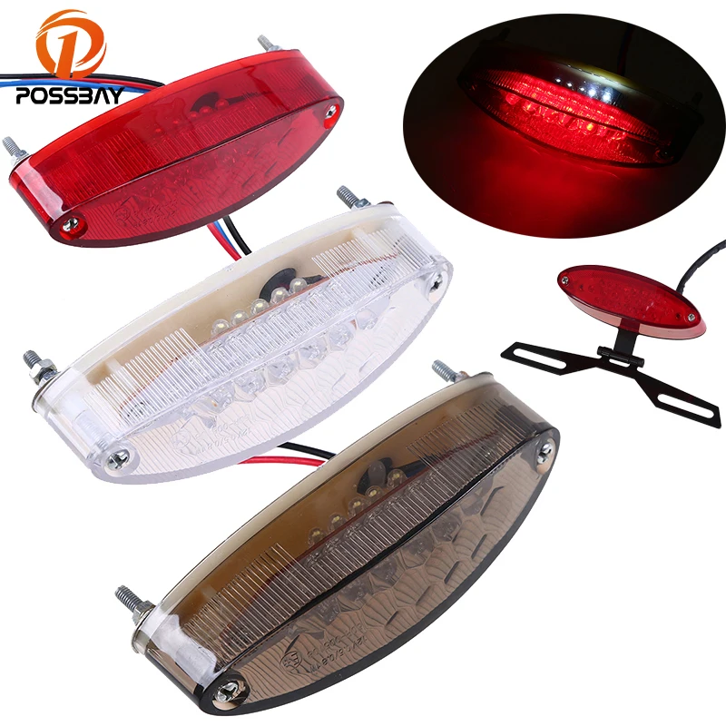 

POSSBAY Motorcycle LED Tail Light Bike Rear Brake Lights for Suzuki Harley Honda hornet 600 Cafe Racer Motorbike LED Taillight