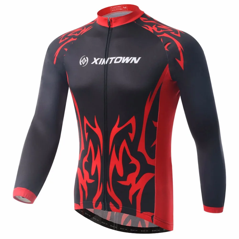XINTOWN осень для мужчин с длинным рукавом Велоспорт Джерси Pro Team MTB велосипед Джерси гоночная Спортивная одежда для езды на велосипеде одежда