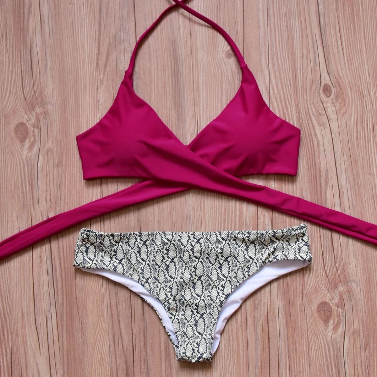 Hot Sale Push Up Bikini Halter Swimwear Women Sexy Cross Bandage Bikini Set Swimsuit Bathing Suit Swim Wear Brazilian Bikinis