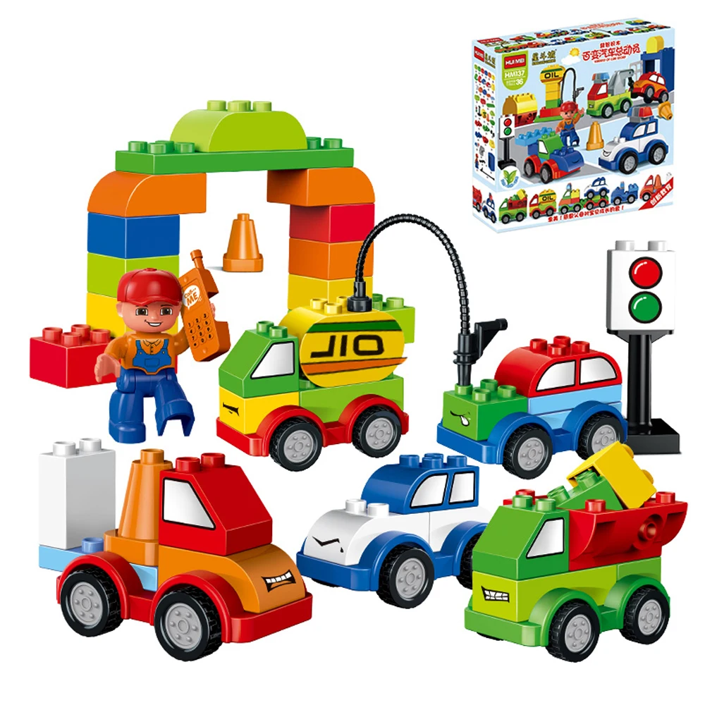 52 шт. Детский конструктор История автомобиля|compatible with lego|compatible lego duploblock bricks |