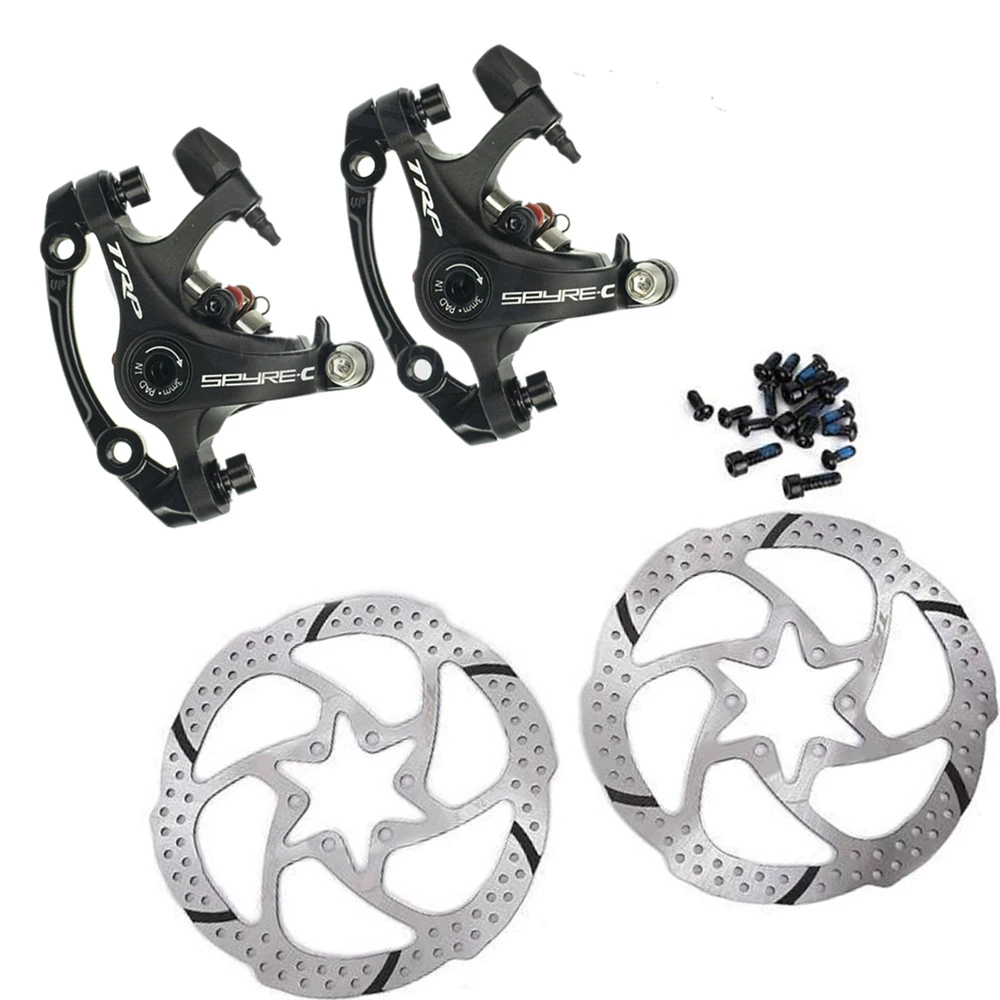 Front+Rear TRP SPYRE-C Road Alloy Mechancial Disc Brake Set 160mm Rotor