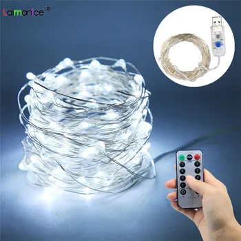 

Remote Control Dimmable USB Led String Lights 5m 10m 5V 33FT Copper Wire Warm White christmas wedding party decoration Lighting