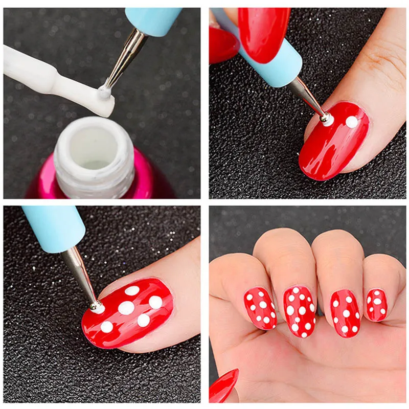 

5 X 2 Way Pottery Clay Ball Styluses Tools Polymer Clay Sculpture Tool Nail Art Tools Silicone Color Shapers Dotting Tool
