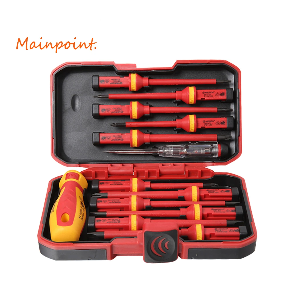 

13PC VDE Insulated High Temperature Screwdriver Set Replaceable Slotted&Phillips&Torx Head Magnetic Screwdriver Repair Hand Tool