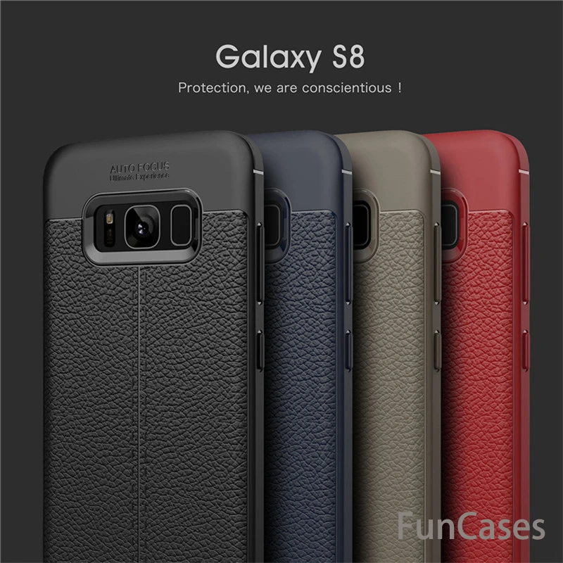 

Carbon Fiber Capa Soft TPU Leather Case For Samsung Galaxy Note 8 S7 S7 Edge S8 S8 Plus Silicone Coque Shockproof Armor Case
