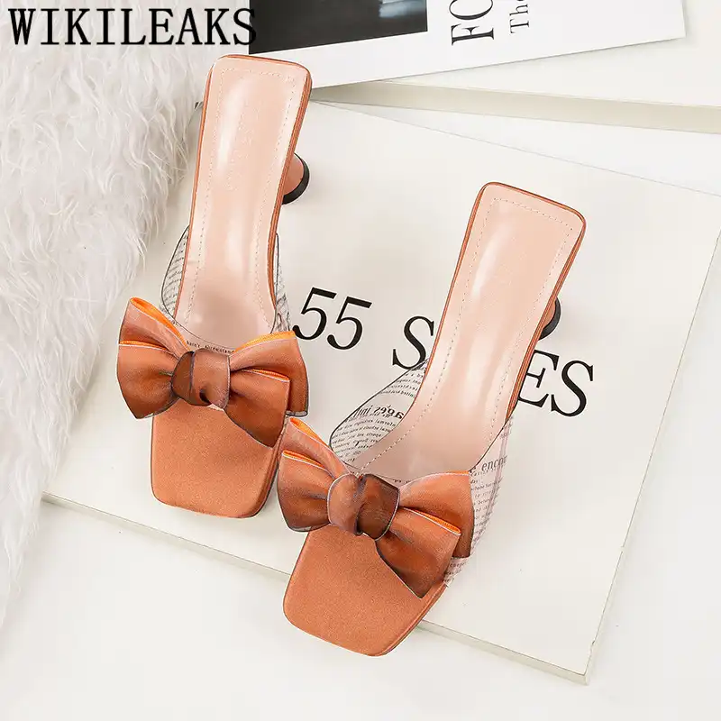 orange transparent heels