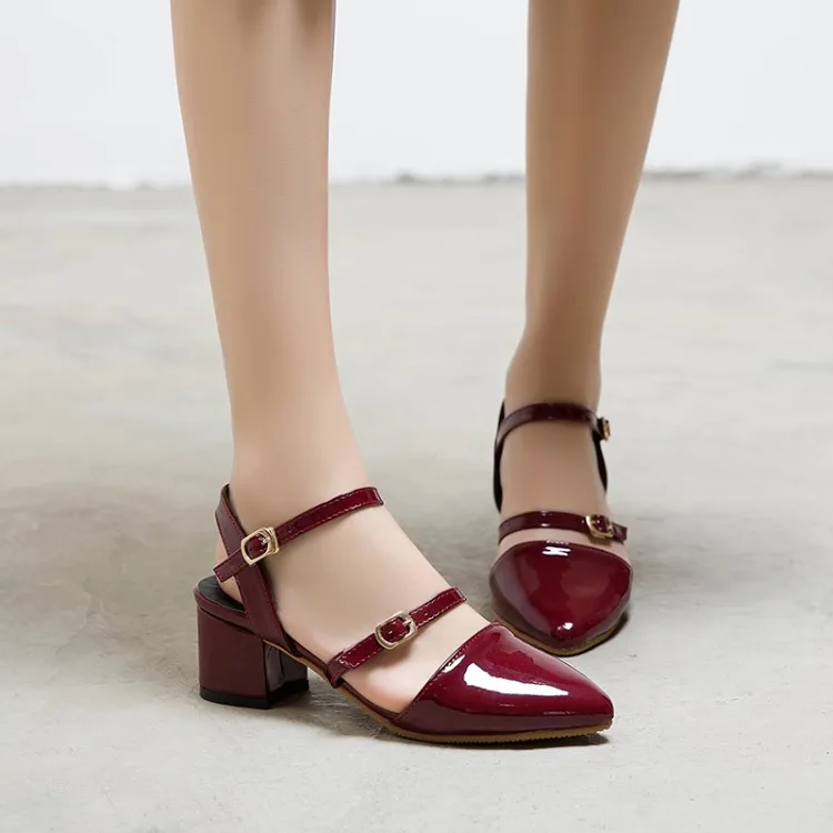 

Big Size 11 12 13 14 15 16 high heels sandals women shoes woman summer ladies Empty head with thick heel and pointed head