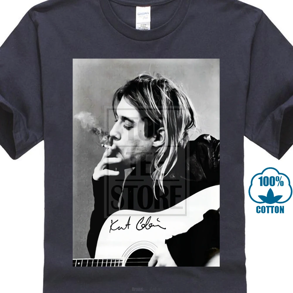 Kurt Дональд Cobain черная футболка Xs 2Xl - Цвет: Тёмно-синий