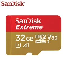 Двойной Флеш-накопитель SanDisk Extreme Micro SD карта, 32 ГБ, A1 microSDHC V30 U3 100 МБ/с. TF карты UHS-I флэш-Поддержка карт памяти 4K HD видео смартфон