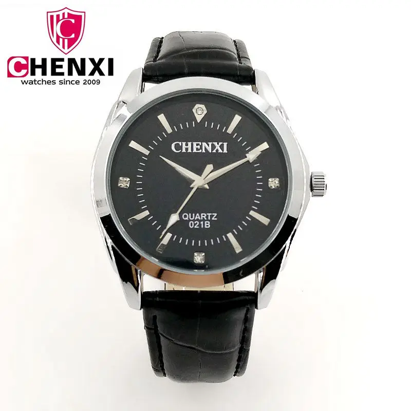 

CHENXI Watch Man Fashion Luxury Watches Rhinestone Style Leather Strap Watchband Quartz Clock High Quality Wristwatch NATATE