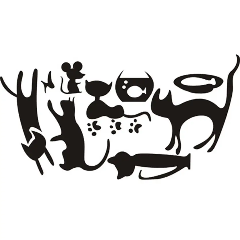5 шт. съемные виниловые наклейки Кот и мышь|stickers wall stickers|switch stickerwall sticker |