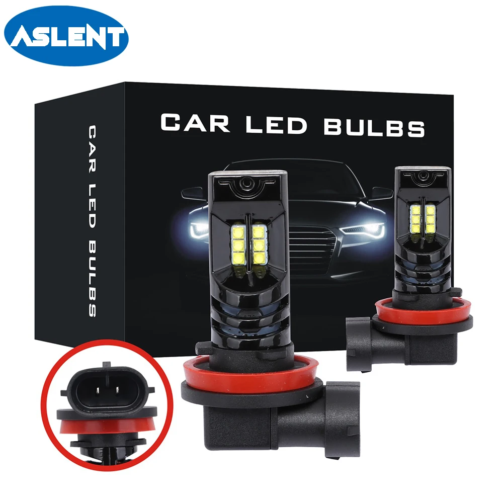 ASLENT 2PCS 2000Lm H11 H8 H9 2525 Chips LED Car Lights Bulbs 9005 HB3 9006 HB4