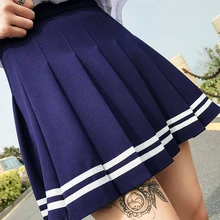 Одежда для девочек юбка плюс размер Юбка милая Лолита женские плиссированные юбки Милая Высокая талия мини трапециевидная Матросская юбка Harajuku школьная