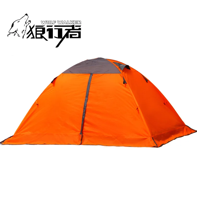

Outdoor camping tent camping automatically accounts for double 3-4 aluminum with skirts snow tent