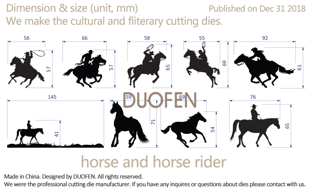 DUOFEN металлические режущие штампы животные лошадь всадник для мужчин охота гонки спорт кружево полые DIY скрапбук бумага альбом Новинка
