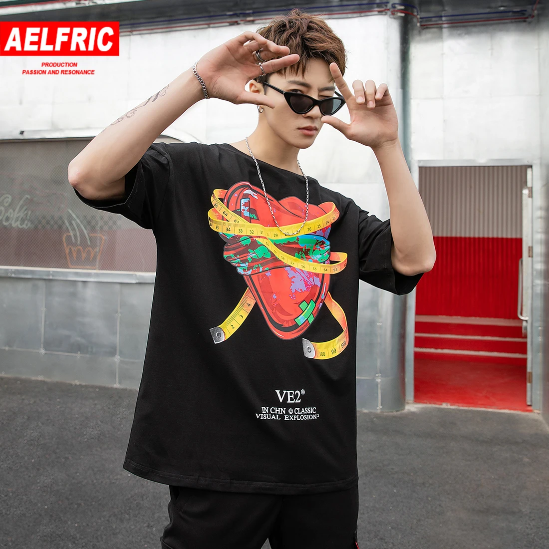Aelfric Eden хип хоп Harajuku мужские футболки для повседневной носки с короткими рукавами летние забавные модные повседневные футболки с 3D принтом сердца мужские