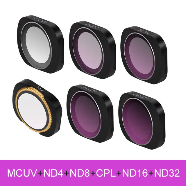 MCUV CPL NDPL ND64-PL ND32-PL ND4 ND8 фильтр для объектива камеры комплект для DJI OSMO Карманный карданный держатель аксессуары DJI OSMO карманный фильтр - Цвет: RED