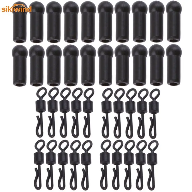 

Sikiwind 40Pcs High quality Carp Fishing Rubber Mini Buffer Beads Quick Change Swivels Terminal Tackle Accessories Fishing Tools