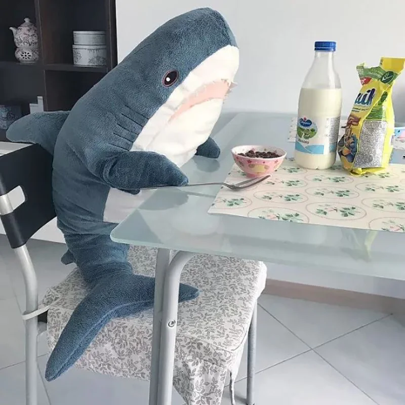 

80cm/100cm Big Size Soft Bite Shark Pillow Plush Stuffed Toy Children Kids Sleeping Back Cushion Reading Pillow Birthday Gifts