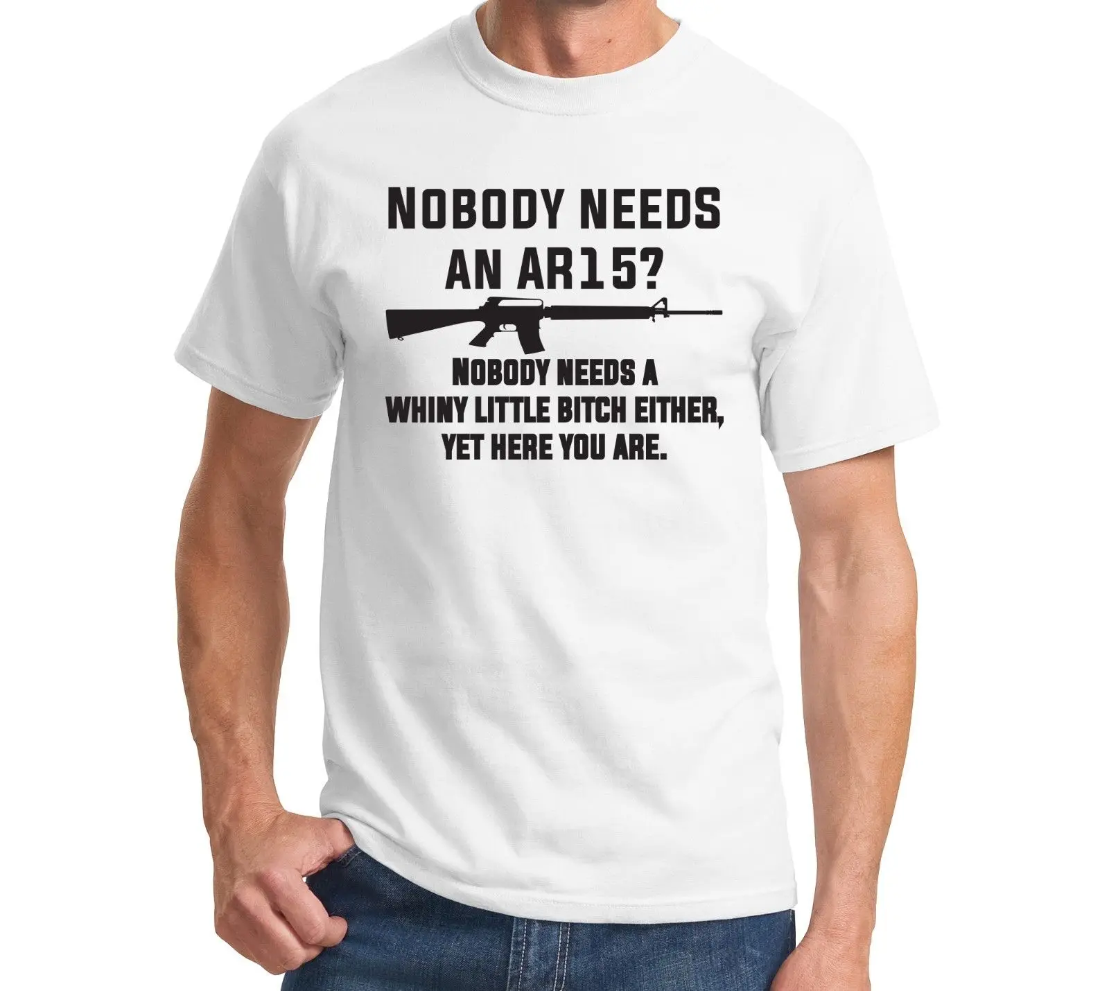 Homme High Quality Nobody Needs An Ar15? Funny Gun Gun Rights Political ...