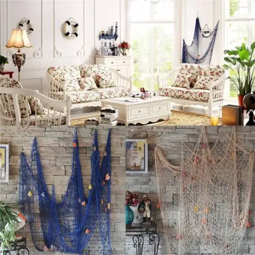 Fishing-Net-Sea-Shell-Starfish-Hanging-Home-Wall-Decoration-Nautical-Ocean-Theme