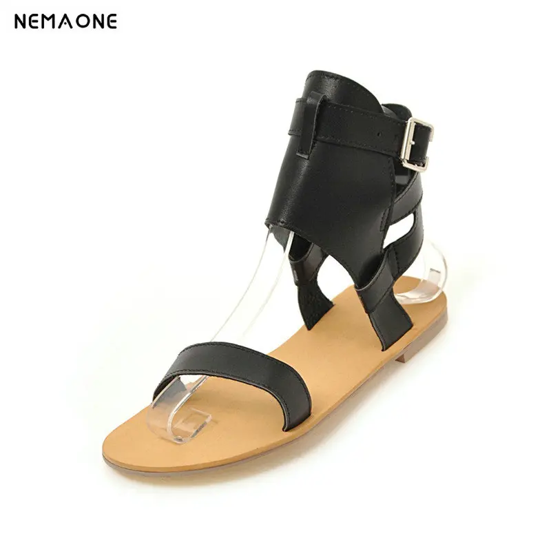 

NEMAONE punk style Women Sandals flat summer Shoes Woman ankle strap flip-flop Ladies casual Shoes large size 40 41 42 43