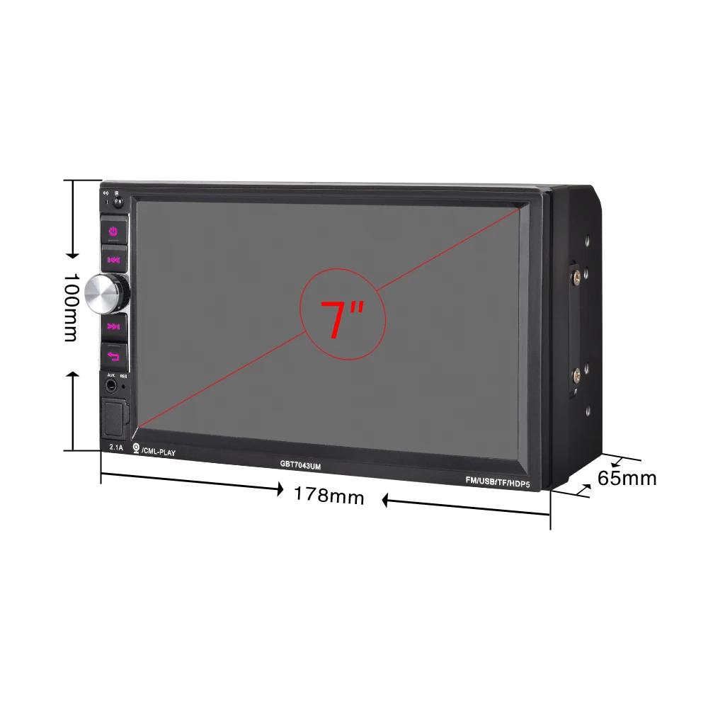 2 din 7 ''автомобильное радио Авторадио сенсорный экран радио HD Bluetooth мультимедийный плеер Зеркало Ссылка USB/AUX-in 2 USB TF цифровой дисплей