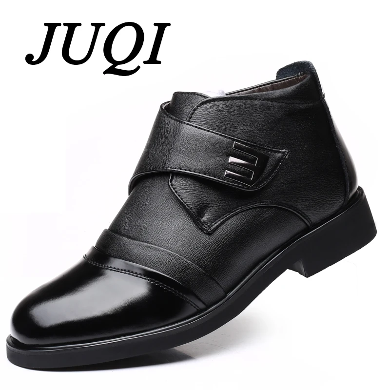 

Winter Genuine Leather Ankle Boots Men Plush Snow Boots Split Leather Work Motorcycle Boots botas hombre erkek bot