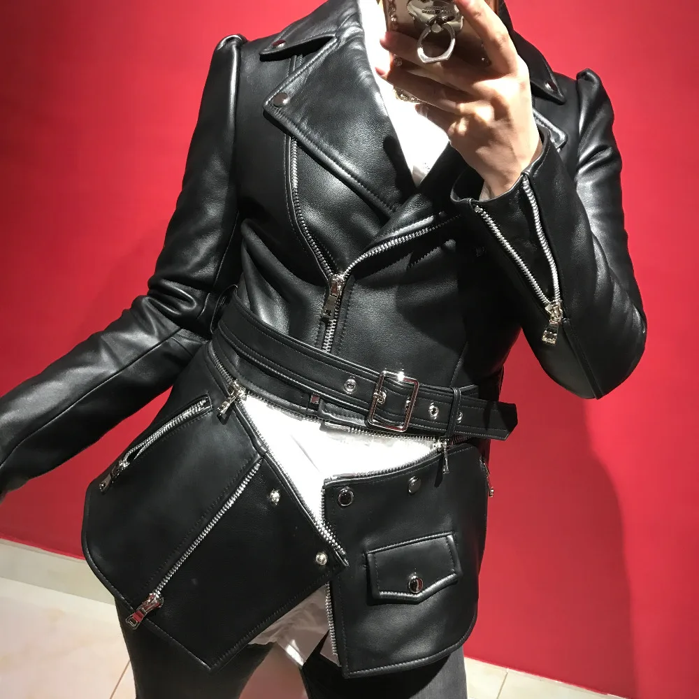 ladies real leather jacket women genuine leather jacket -in Leather & Suede from Women's 