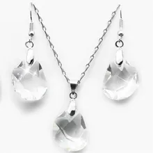 Австралийский хрустальный кулон в виде фасоли, Модные Ювелирные наборы, ожерелье, серьги, Прямая, очаровательные ювелирные изделия для девушек и женщин, качественные милые романтические украшения