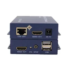 100m HDMI USB KVM Extender Support Lossless No Latency KVM Extensor Over Single Cat5e Cat6 Cable