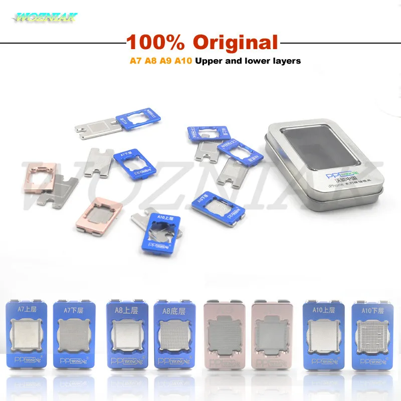

Wozniak PPD Best Chip BGA Reballing Stencil for iPhone 6S 6 Plus 6SP 7 A7 A8 A9 A10 CPU Ram Reball Tool Stencils tin plant mould