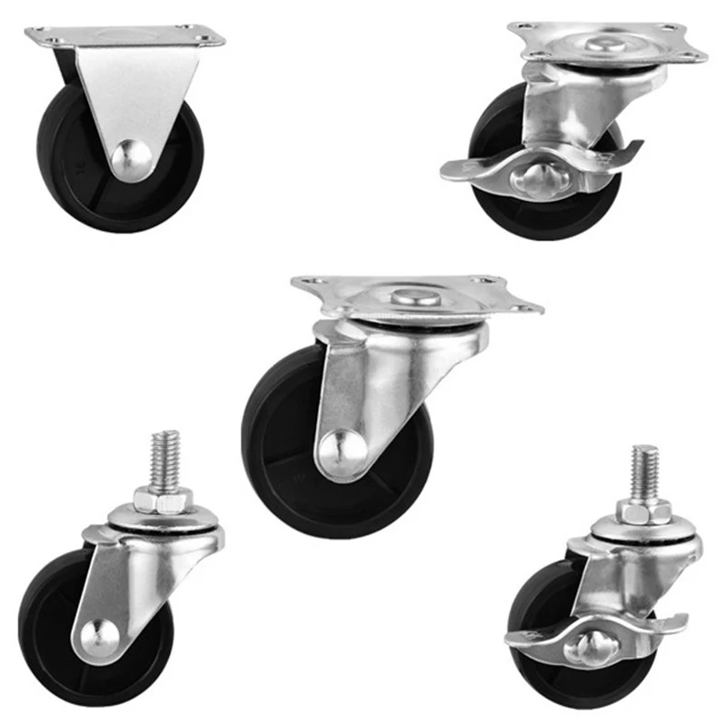 

2 Inch Black Universal Wheel Swivel Caster Wheels with Top Plate WWO66