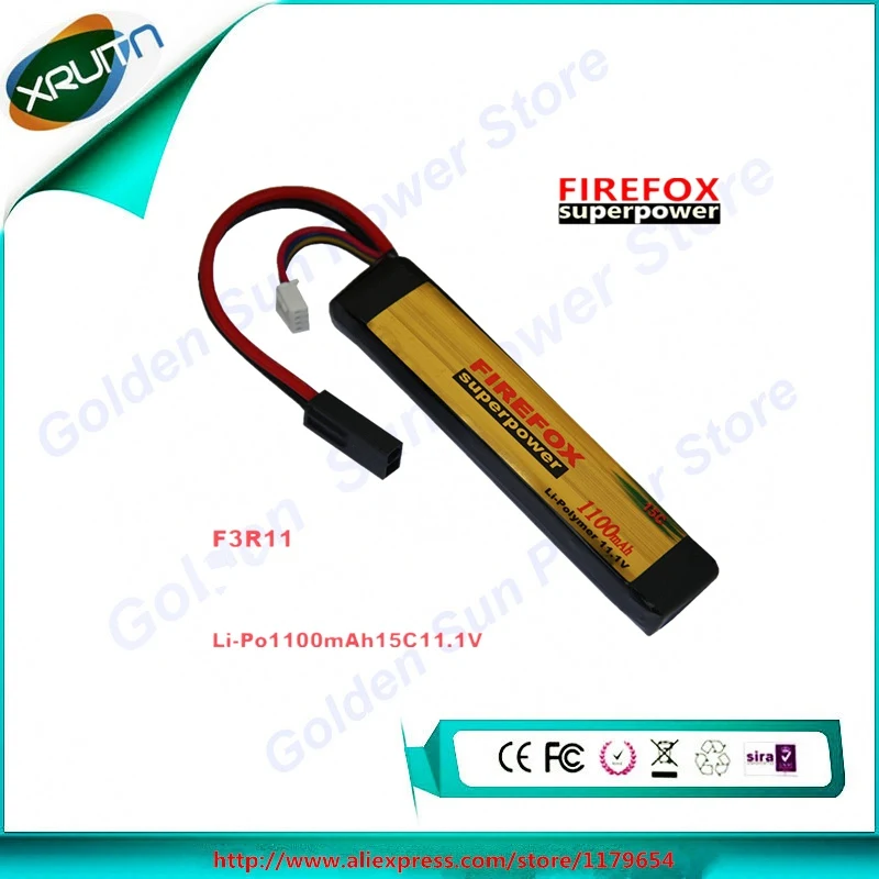 1 шт. Оригинальная батарея FireFox 11,1 V 1100 mAh 15C Li-Po для страйкбола F3R11