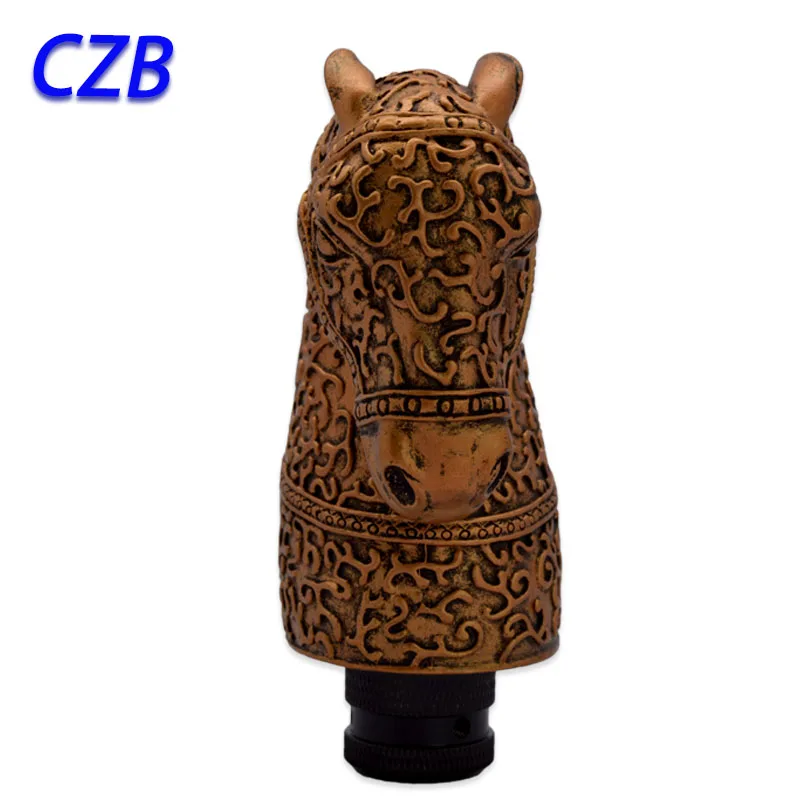 

2016 Universal Manual Interior Parts Gear Stick Shift Shifter Lever Knob Zodiac Copper Horsehead Dolls Marches Fast shipping