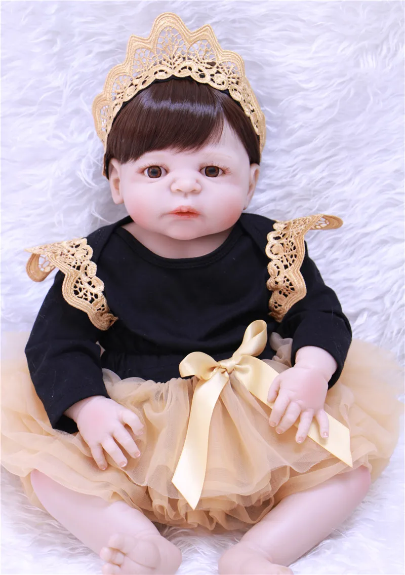 55 см силиконовые куклы для новорожденных реалистичные детские принцессы на день