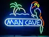 Man Cave Parrot Glass Neon Light Sign Beer Bar Custom Made