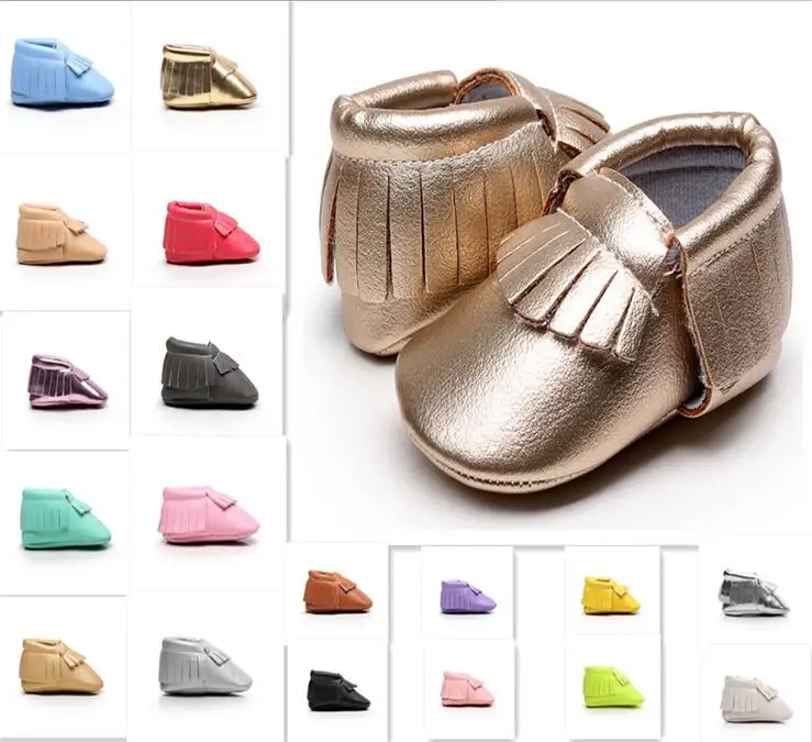 

Hot sale PU Leather Newborn Baby Moccasins shoes soft sole kids boys girls shoes First Walkers fringe toddler bebe shoes
