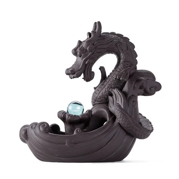 

Backflow Incense Burner Statue Animal Dragon Incense Holder Censer With Crystal Ball Home Decoration Ceramic Craftwork R237